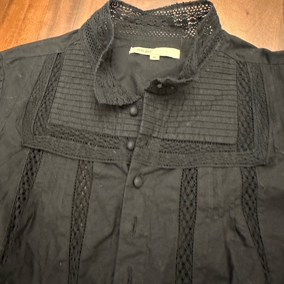 MAJE Inola High Neck Cotton Romper In Black (SD2) - Picture 6 of 11